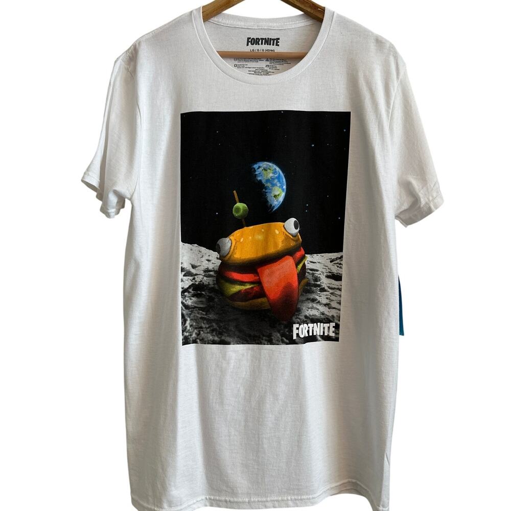 Fortnite Moon Burger Tee L (42/44) NWT – Stellar Streetwear‎ 🍔🌙